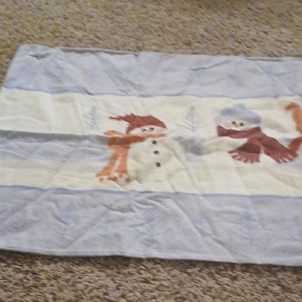 Snowman Themed Pillow Cover